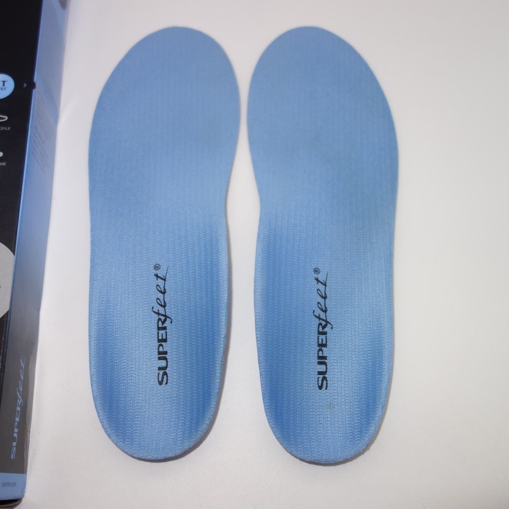 NEW SUPERFEET Blue All Purpose Insoles Size B Men's 2.5 -4 Women's 4.5 - 6 - Picture 6 of 8